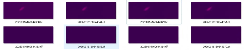 Optocoupler external trigger shooting result (exposure time set to 3 ms)